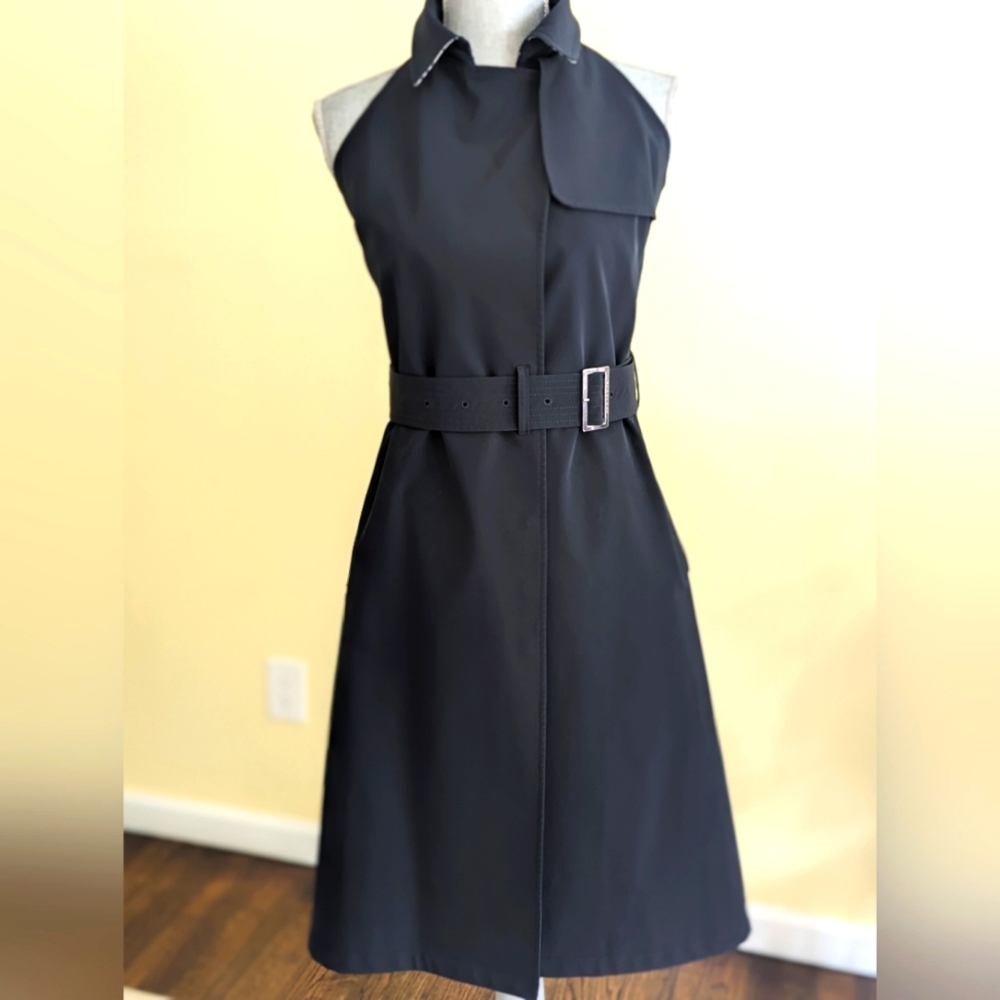 Burberry trench style belted navy dress sz 4